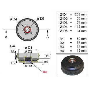 DOBOŠ KNOTT 203x40 5x112 Compact ležaj