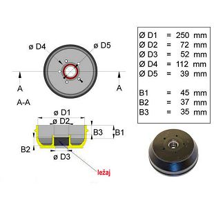 DOBOŠ KNOTT 250x40 5x112 Compact