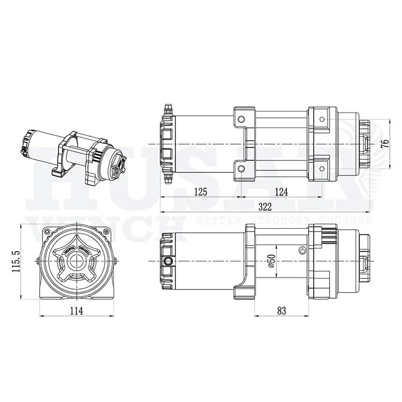 VITLO ELEKTRIČNO HUSAR WINCH BST S 4500+sajla 15 m 2041 kg