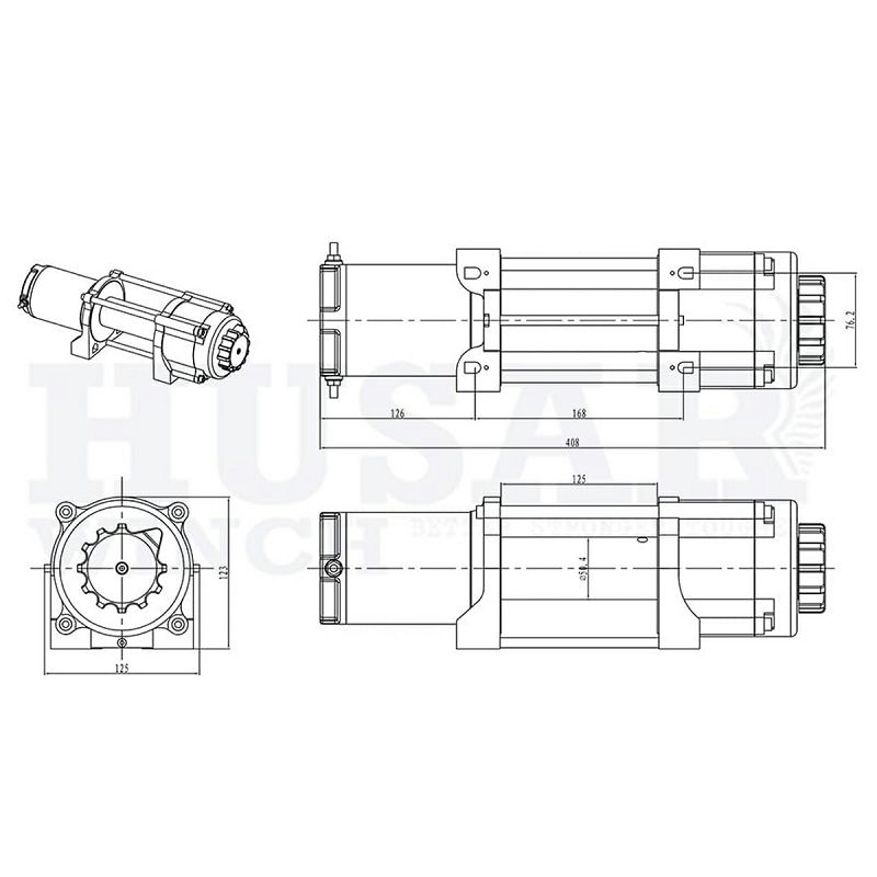 VITLO ELEKTRIČNO HUSAR WINCH BST 5500 LBS+sint.uže 15 m 2495 kg