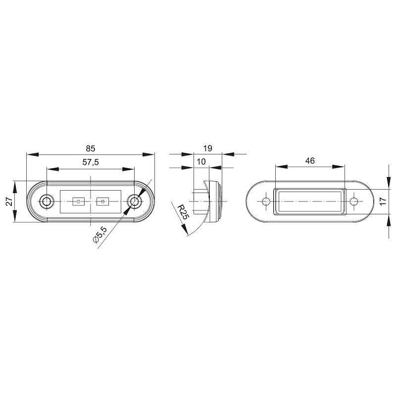 LED svjetlo pozicijsko FT-015 B LED bijelo+kabel