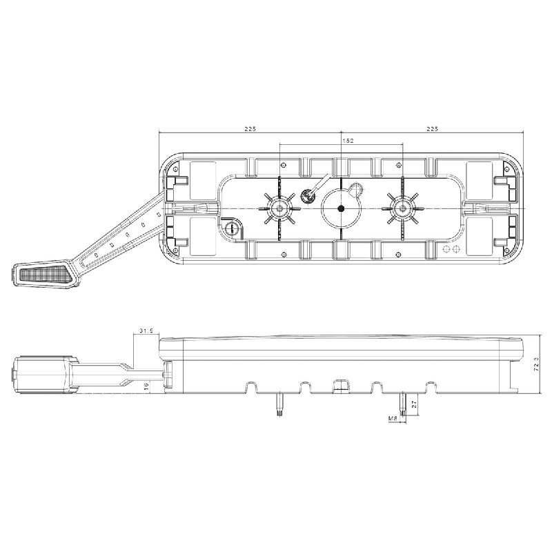 LED svjetlo stražnje FT-700 lijevo 24V+2,5 m kabel