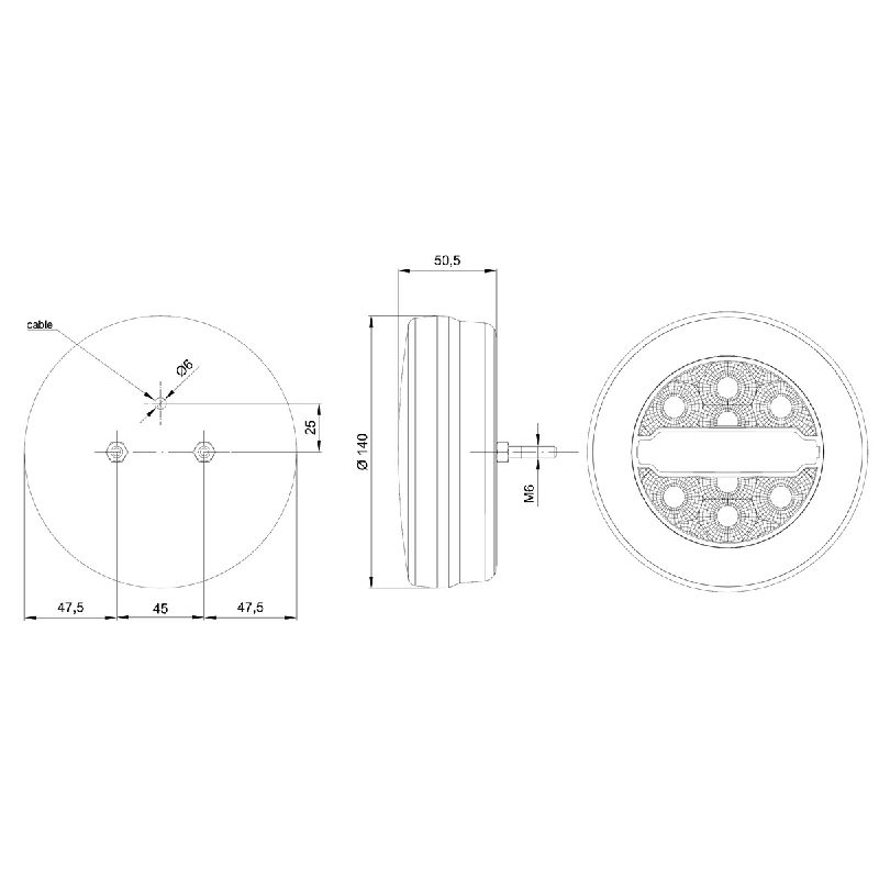 LED svjetlo stražnje FT-113 12/24V+1 m kabel