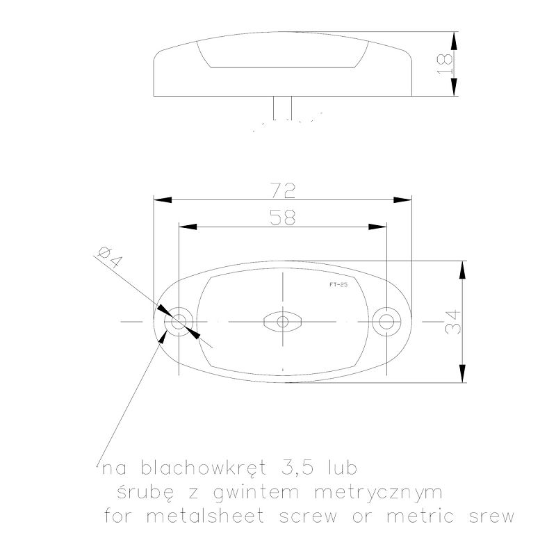 LED svjetlo pozicijsko bijelo FT-025 B 12/24 V