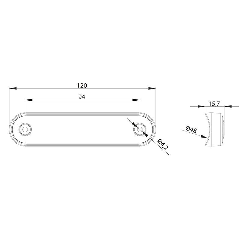 LED marker FT-073 B LED LONG bijeli+kabel 0,15 m