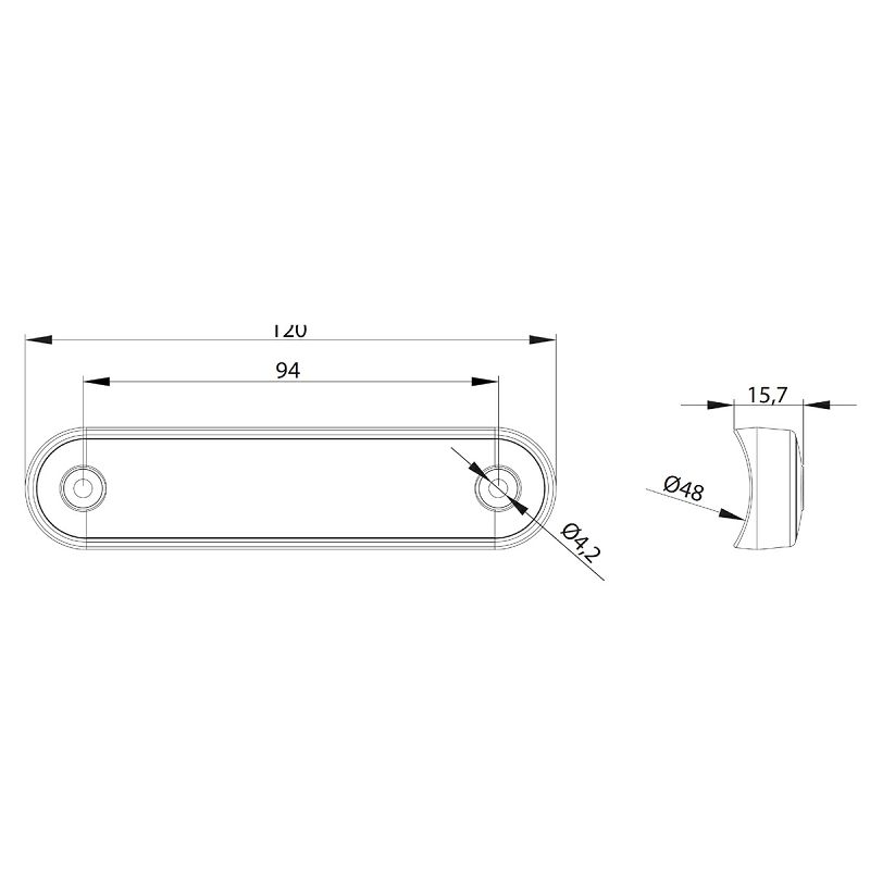 LED marker FT-073 B LED LONG DARK bijeli+kabel 0,15 m