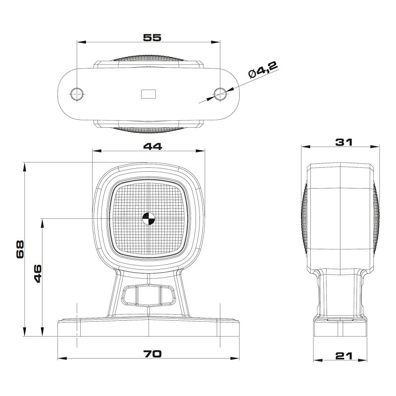 LED gabaritno svjetlo FT-141A crveno/bijelo 12/24V (1 kom)