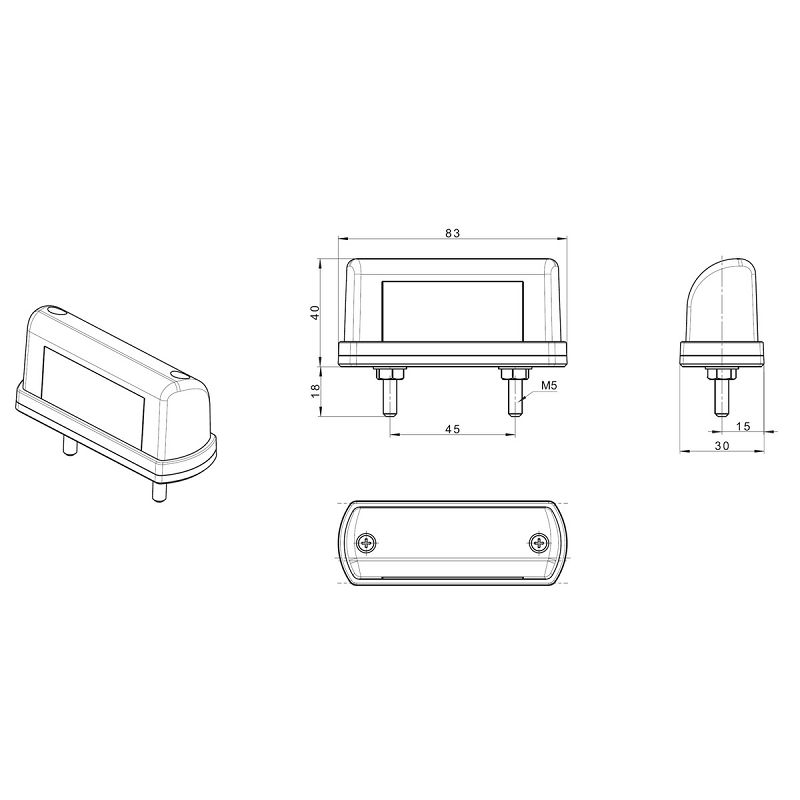 LED svjetlo registarske pločice crveno FT-016A+kabel