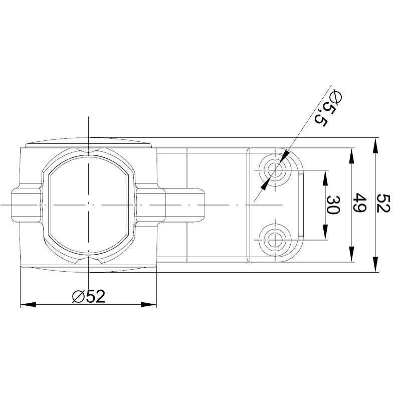 LED svjetlo gabaritno FT-140 W L 12/24 V lijevo+gumeni viseći nosač