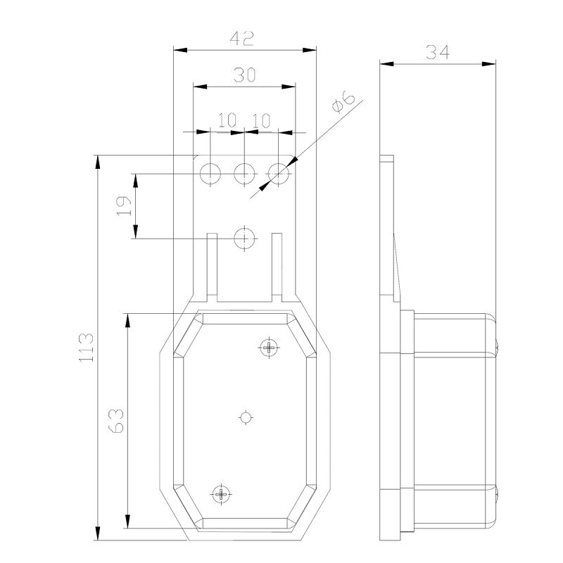 Svjetlo pozicijsko crveno  FT-001 C2+gornji nosač