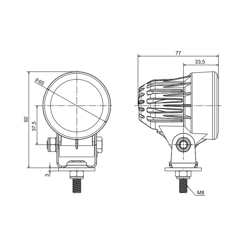 LED radna lampa FT-362 LED široki snop 1200 LM 12/24 V