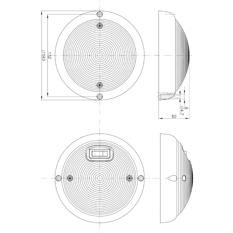 LED unutarnje svjetlo FT-160 B - 420 lm - bijela maska (bez prekidača)