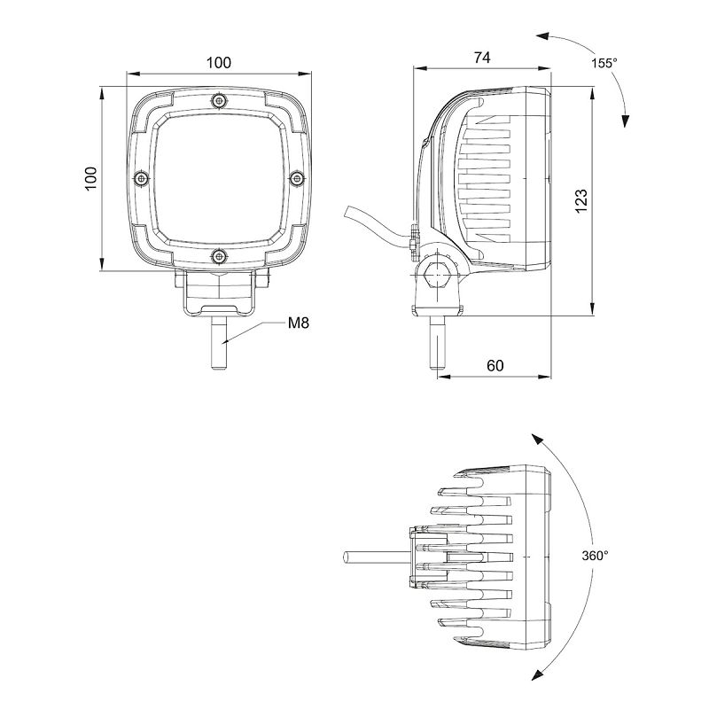 LED radna lampa FT-036 LED ALU 2800 LM 12/24 V