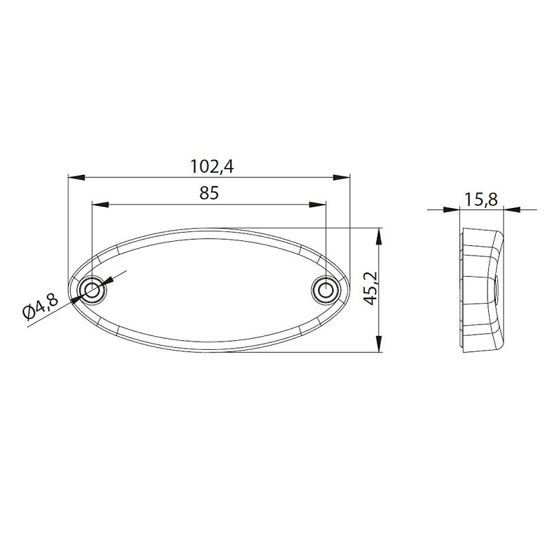 LED marker FT-061 B 12/24 V bijeli+kabel 0,5 m