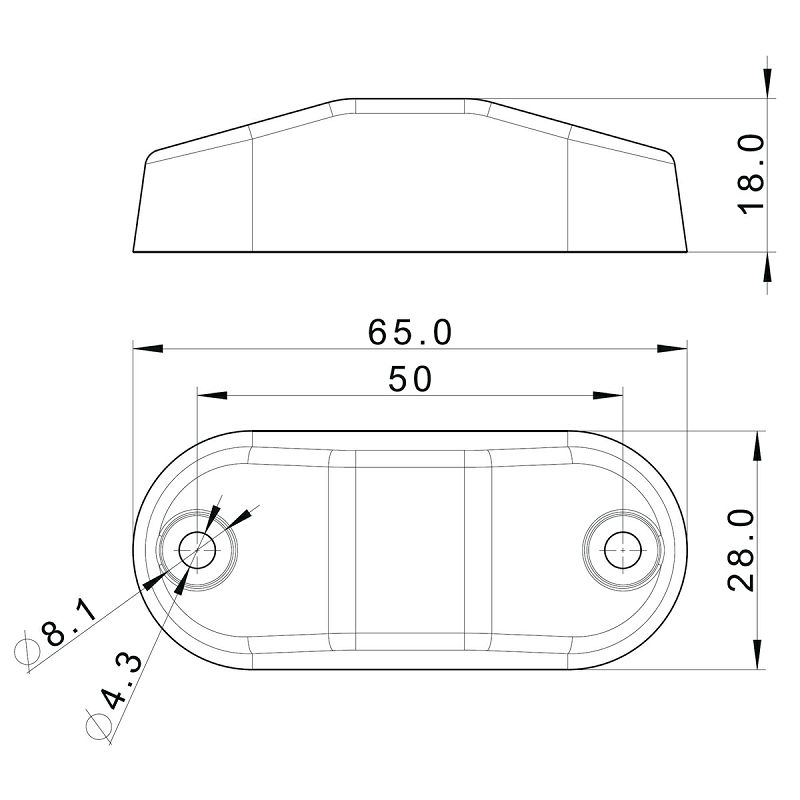 LED marker FT-062 B 12/24 V bijeli+kabel 0,15 m