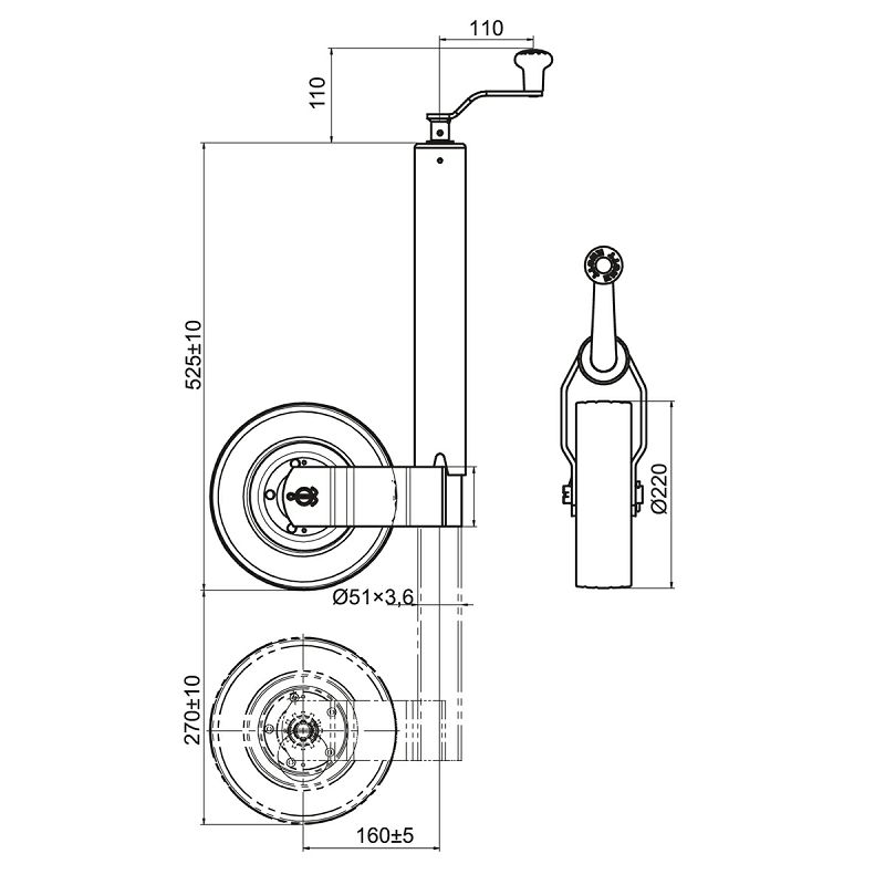 Potporni kotač KNOTT TK60-220/65 AC 250 kg