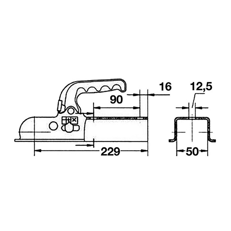 Spojka Knott K7.5, 50 mm kvadratna 750 kg