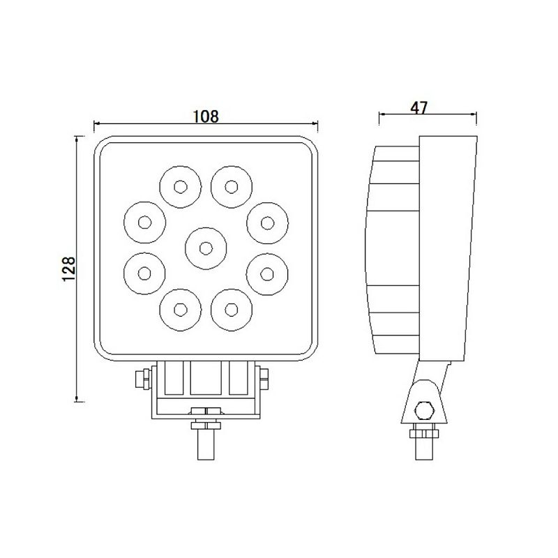 LED radna lampa L0077 - 9xLED-raspršeno svjetlo