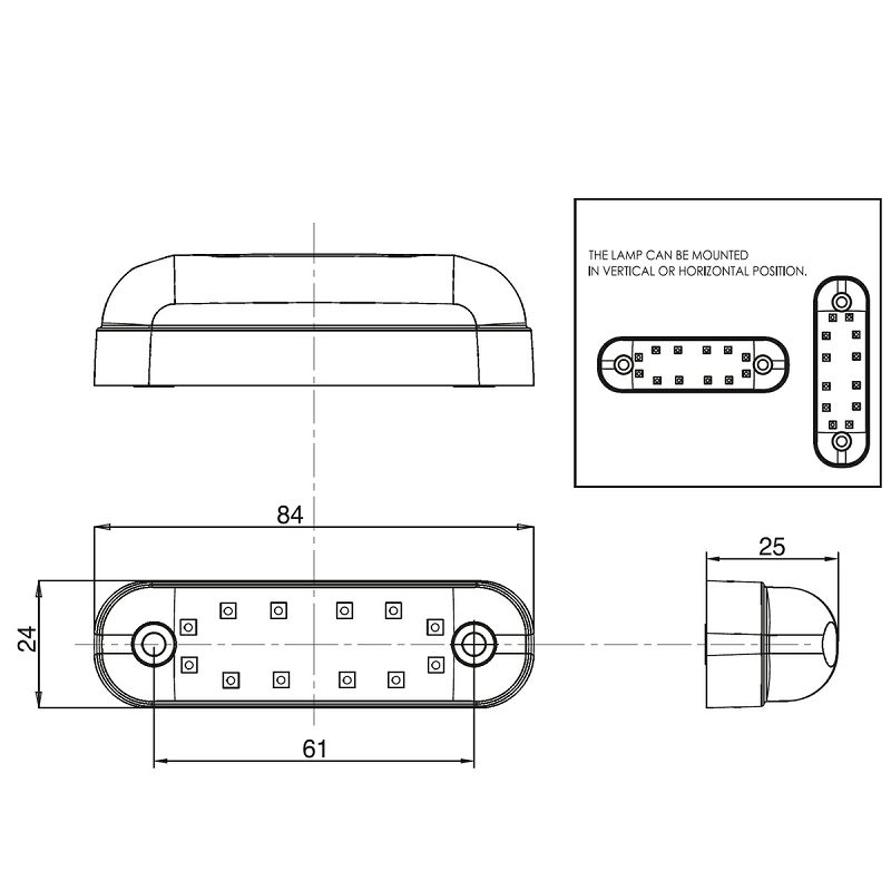 LED štop svjetlo W258, 12V