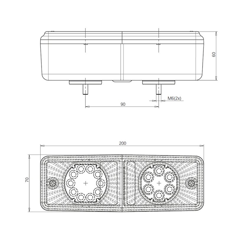 LED svjetlo stražnje WO72UD, 12V/24V (univerzalno L ili D)