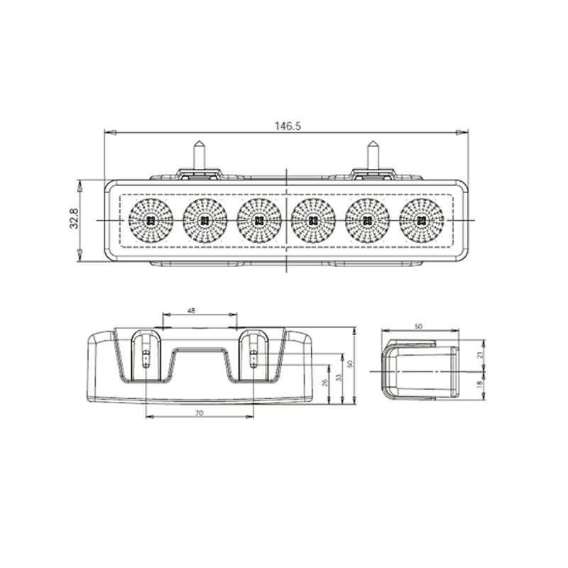 LED svjetlo za upozorenje W117/898.1 NARANČASTO 12/24 V