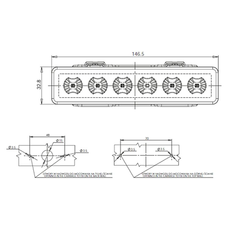 LED svjetlo za upozorenje W117/898.1 NARANČASTO 12/24 V