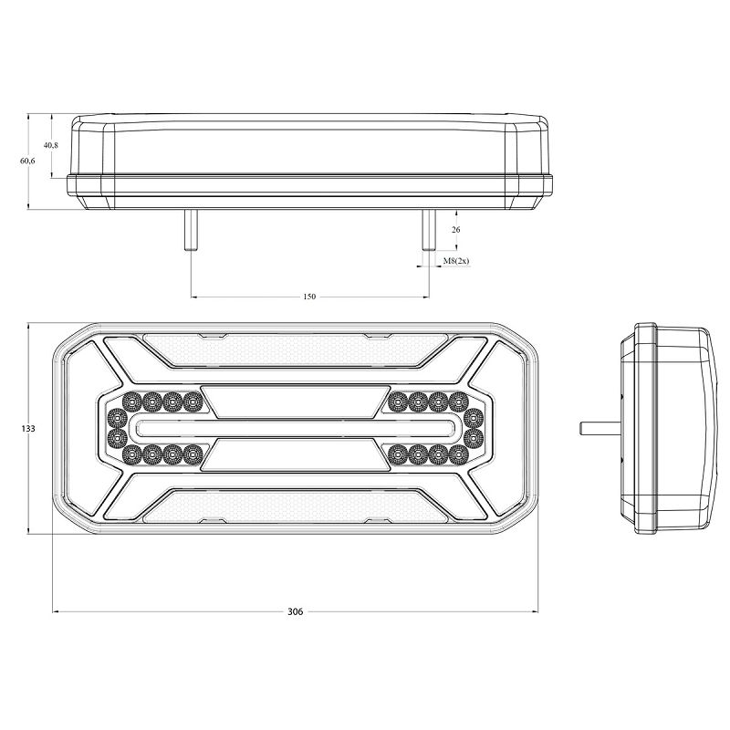 LED svjetlo stražnje W185DD kamionsko L/D (dinamički indikator)