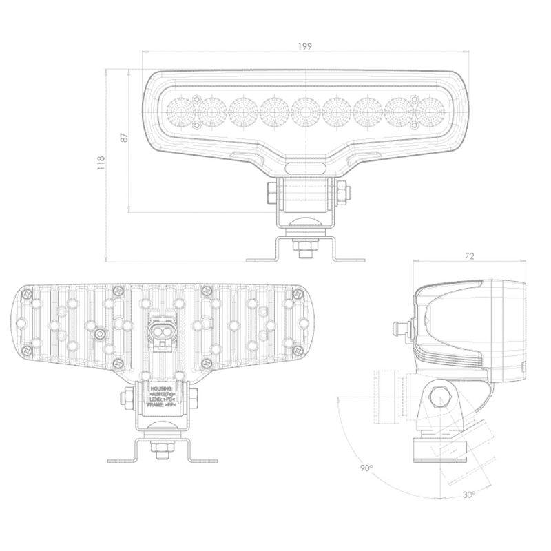 LED radna lampa W136/1078 široki snop 4100 LM