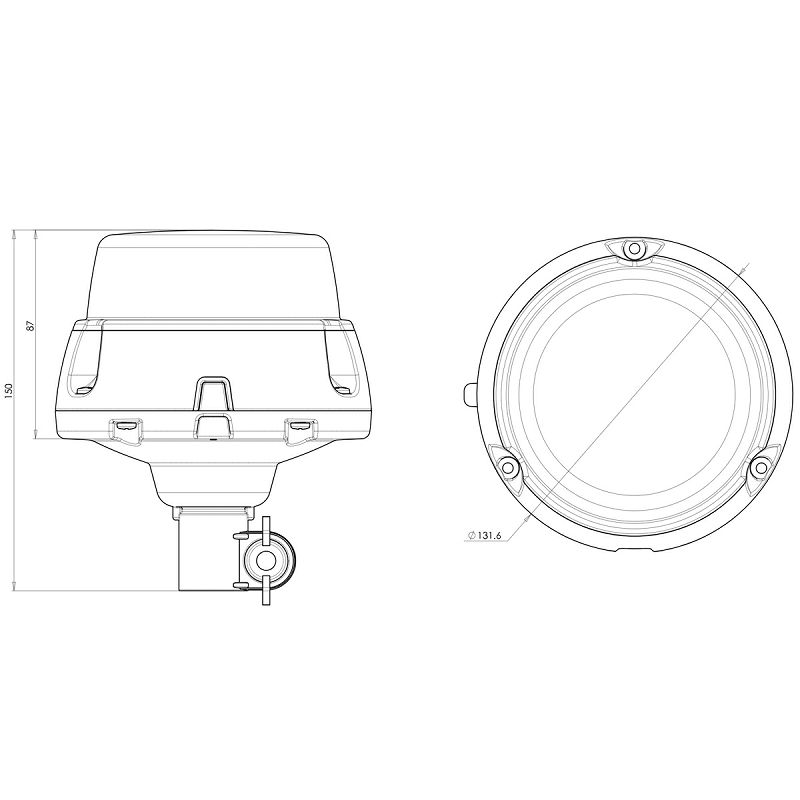 LED rotirka W233/1536.6 CRVENA double flash 12/24 V