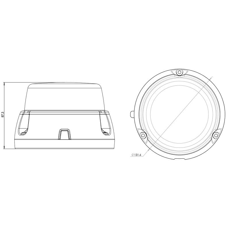 LED rotirka W233/1536.5 CRVENA double flash 12/24 V