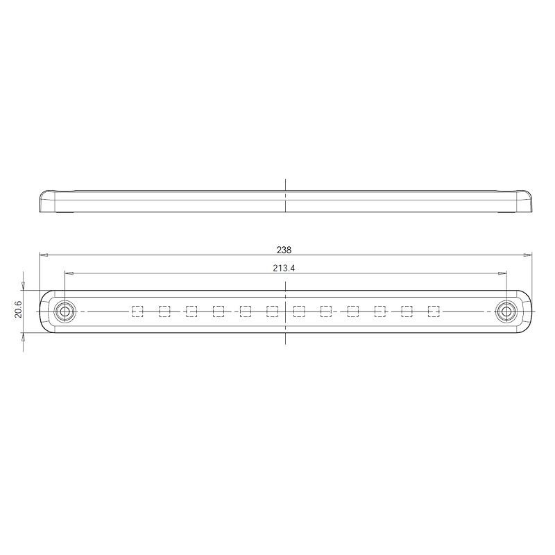 LED marker W97.5/720 SLIM žuti 238 mm