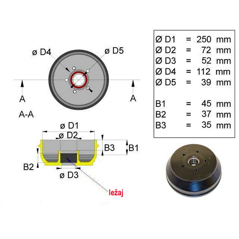 DOBOŠ KNOTT 250x40 5x112 Compact