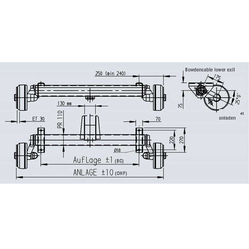 OSOVINA AL-KO 1800 kg A=1300/1800 5x112