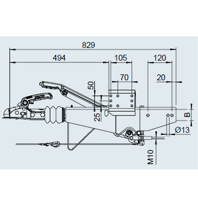 KOČNICA AL-KO 161S/AK161 70 mm 1600 kg kvadratno rudo