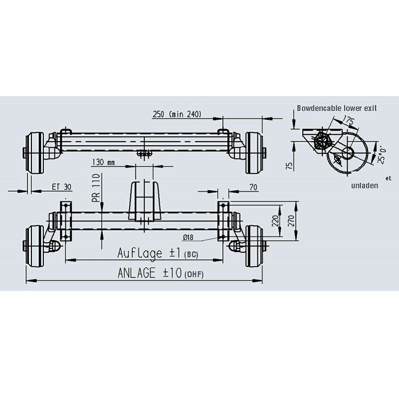 OSOVINA AL-KO 1800 kg 1400/1900 mm 5x112