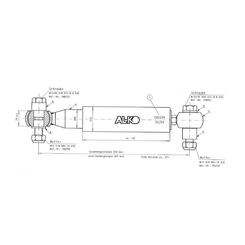 AMORTIZER UNIVERSAL COMPACT CRNI 1500 kg