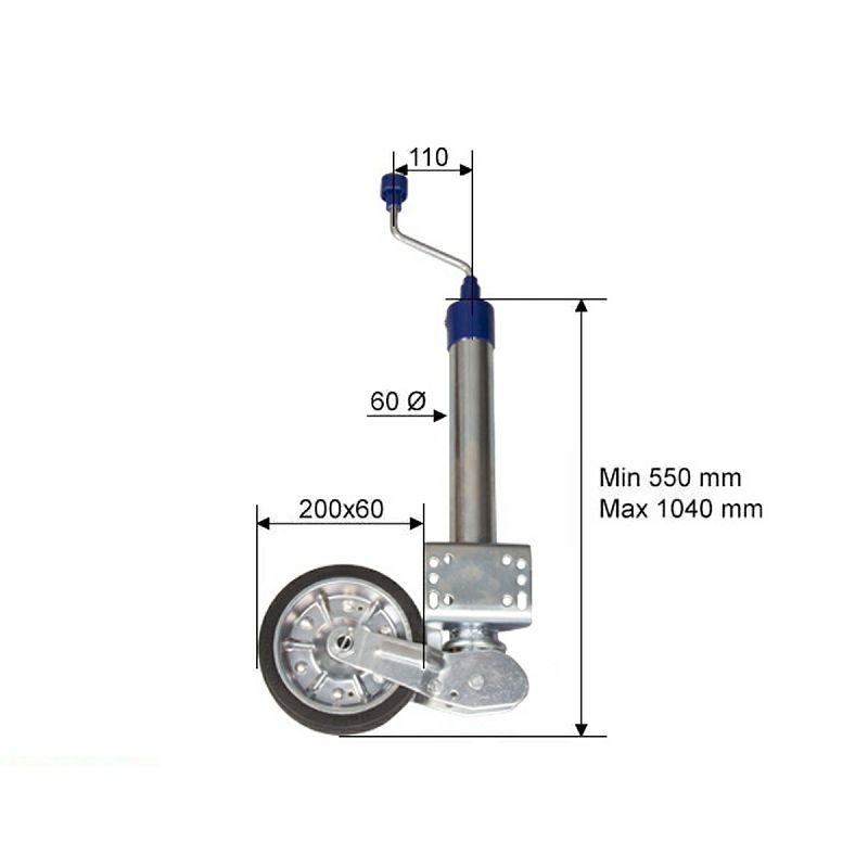 POTPORNI KOTAČ 200x60 fi60 250 kg  automatski