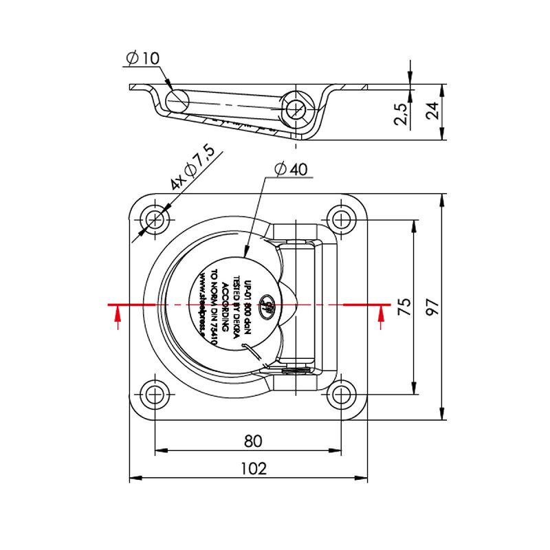 PRSTEN ZA VEZANJE TERETA UP-01 - 800 kg