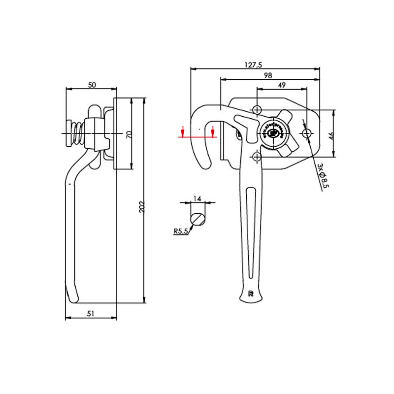 ZATVARAČ ZB-12L STP lijevi